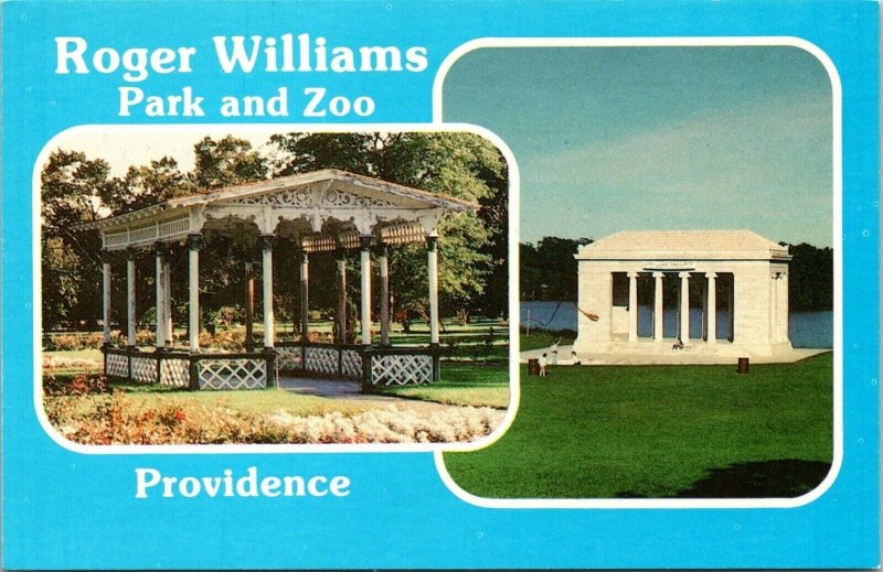 Providence Rhode Island Roger Williams Park & Zoo Multi View Chrome Postcard 