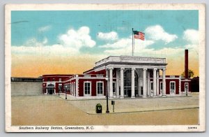 Greensboro NC Southern Railway Station Postcard K25