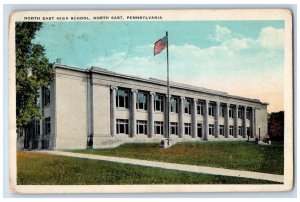 1936 North East High School Building North East Pennsylvania PA Vintage Postcard