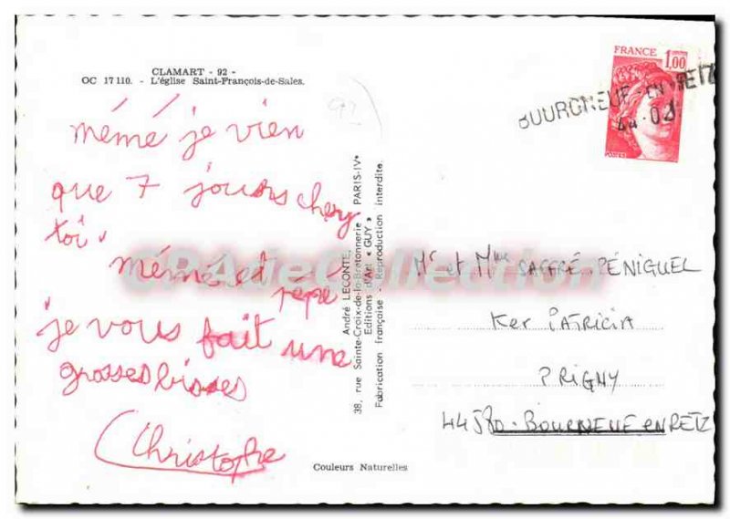 Modern Postcard Clamart Church of Saint Francois De Sales