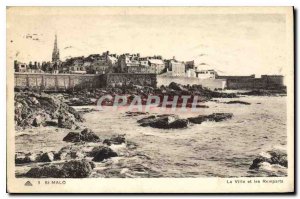 Old Postcard Saint Malo City and Ramparts