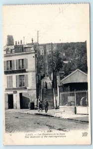 LAON, France ~ The Stairs of the RAILWAY STATION c1910s ND photo Postcard