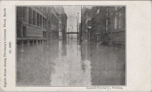 Postcard Eighth Street During Pittsburg PA Greatest Flood March 15 1907