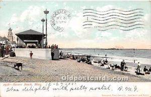 Beach Scene Revere Beach, MA, USA Postal Used Unknown postal marking on front