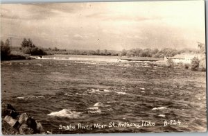 RPPC Snake River Near St. Anthony ID Vintage Postcard C55