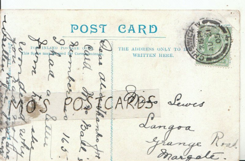 Genealogy Postcard - Lewes - Langoa - Grange Road - Margate - Ref 8916A