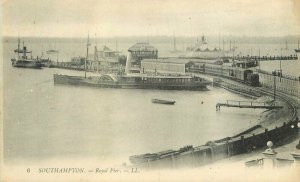 UK Lewis Levy Railroad Postcard paddle steamer #6  Royal Pier 22-4935