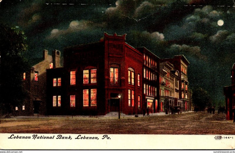 Pennsylvania Lebanon The Lebanon National Bank At Night