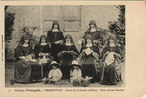 PC MISSION BRAZZAVILLE 2 PETITES BLANCHES SOEURS FRENCH CONGO (A23926)