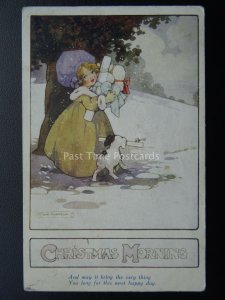 CHRISTMAS MORNING Artist Agnes Richardson c1917 PC by Raphael Tuck 5002