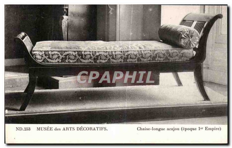 Old Postcard Musee des Arts Decoratifs long mahogany chair