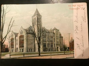 Vintage Postcard 1907 The High School Trenton New Jersey