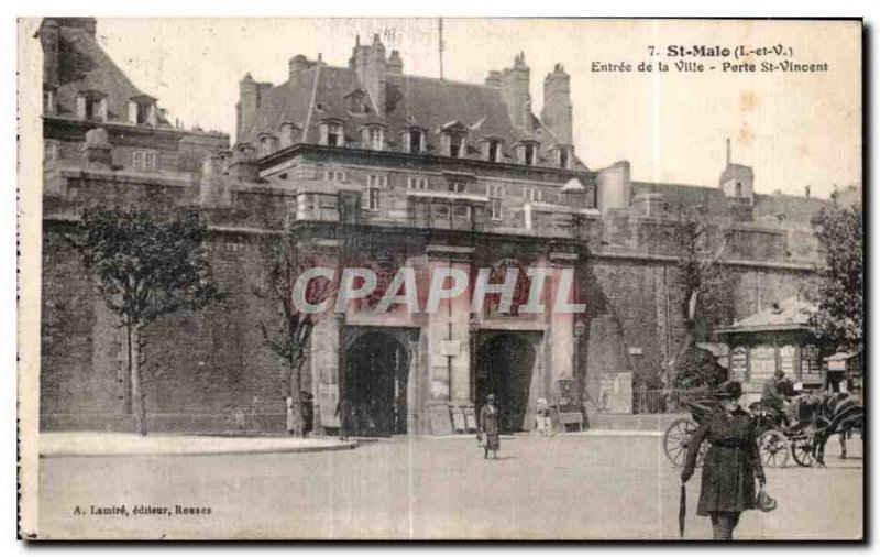 Postcard Old St Malo Entree City Porte St Vincent