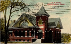 M. E. Church Conway Springs Kansas Vintage Postcard Standard View Card