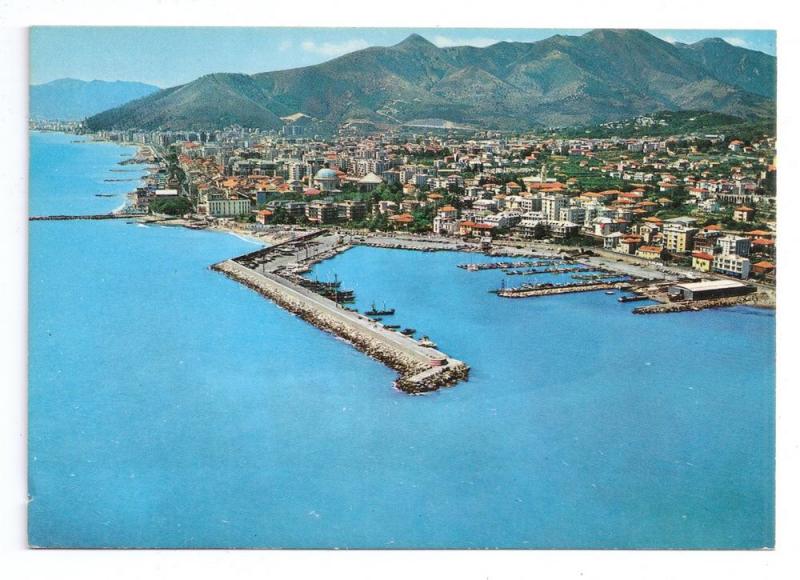 Italy Loano Savona Liguria Aerial View Harbor Postcard 4X6