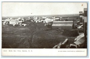 1909 Bird's Eye View Of Residences In Marlon North Dakota ND Posted Postcard