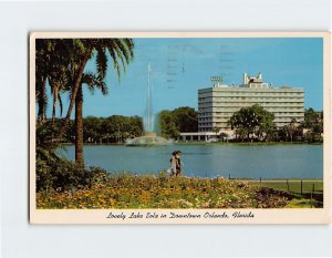 Postcard Lovely Lake Eola in Downtown Orlando, Florida, USA