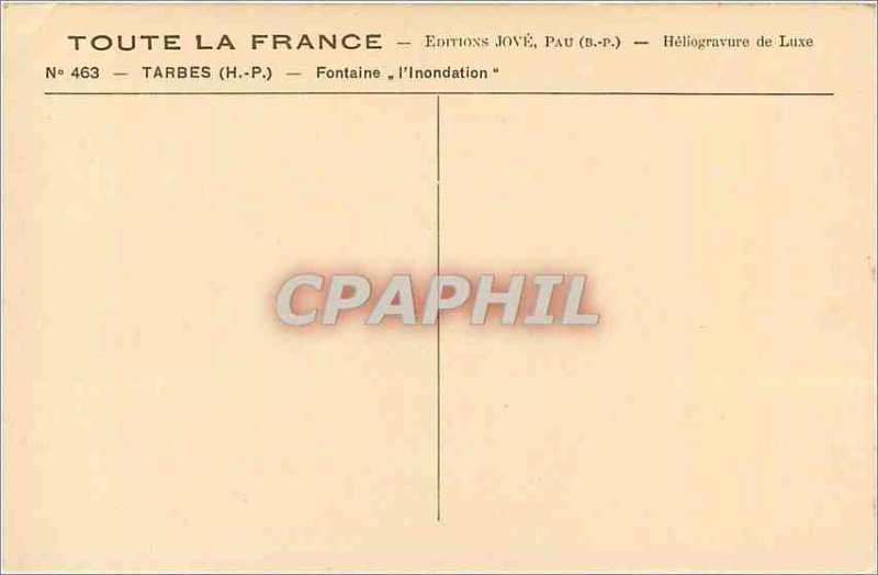Old Postcard Tarbes HP Fontaine Flood