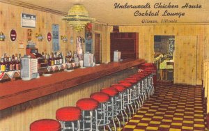 Gilman Illinois Underwood's Chicken House Cocktail Lounge Postcard AA65133