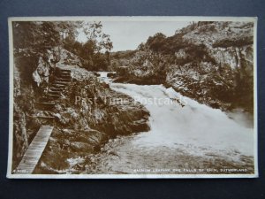 Scotland SUTHERLAND Salmon Leaping FALLS OF SHIN - Old RP Postcard by J.B. White