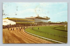 Pimlico Race Course Race Action Baltimore Maryland MD Chrome Postcard H17