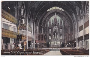 Interior Of Notre Dame Church, Montreal, Quebec, Canada, 1900-1910s