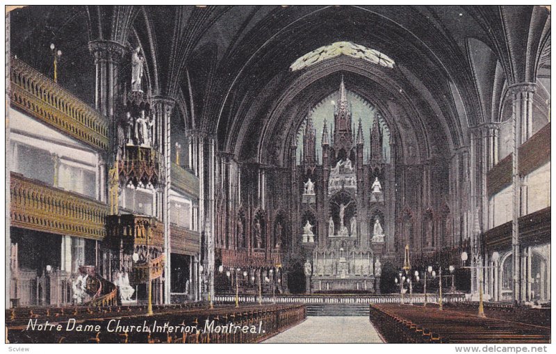 Interior Of Notre Dame Church, Montreal, Quebec, Canada, 1900-1910s