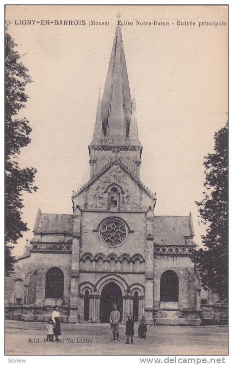 LIGNY-EN-BARROIS (Meuse) , Elgise Notre-Dame - Entree principale , France , 0...