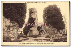 Old Postcard Montfort L & # 39Amaury Towers Old Tower Dungeon & # 39Anne Brit...