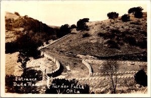 RPPC Entrance to Dude Ranch, Turner Falls OK Vintage Postcard Y62