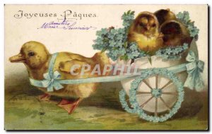 Old Postcard Fancy Happy Easter Easter Chicks