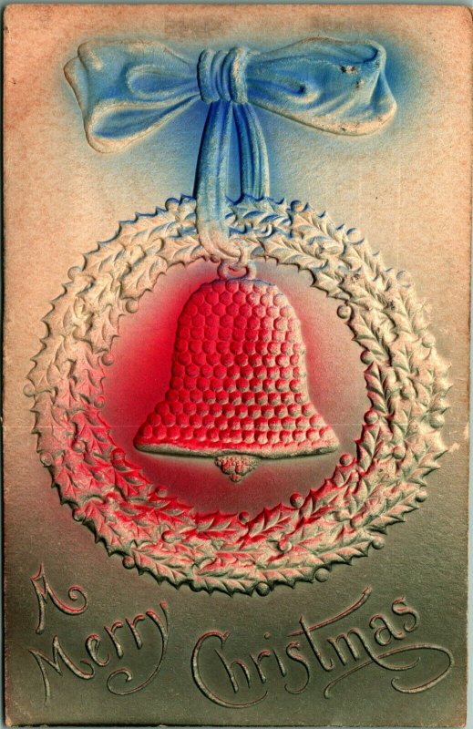 Haut Allégement en Relief & Aérographe Joyeux Noël Cloche Ruban Guirlande