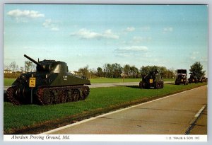 US M4 Sherman Medium Tank, Aberdeen Proving Ground, Maryland, Chrome Postcard