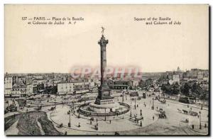 Old Postcard Paris Place de la Bastille and the July Column