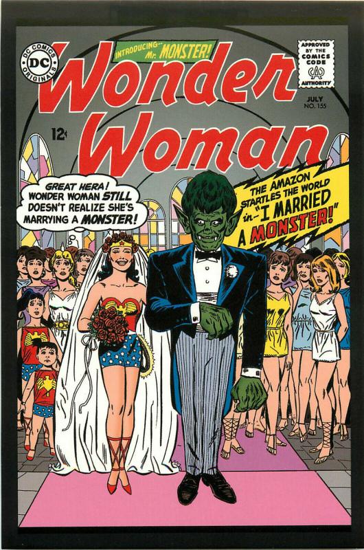 Postcard Art of Vintage DC Comics Wonder Woman #155 July 1965