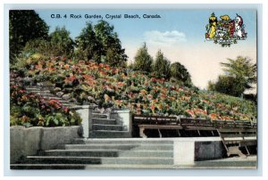 c1910 Flowers, Chairs, Rock Garden Crystal Beach Ontario Canada Posted Postcard 