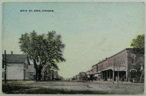 C.1900-10 Hand Tinted, Main Street, Erie, Kansas. Vintage Postcard F75 