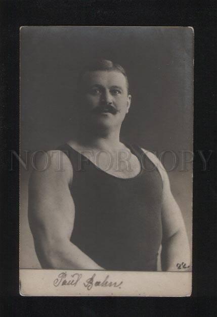 053635 WRESTLING Paul Bahn  Vintage photo PC