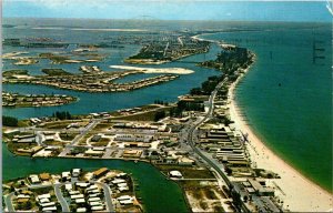 Florida St Petersburg Aerial View Of Treasure Island 1967