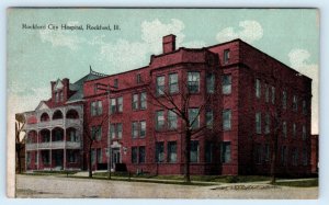 ROCKFORD, IL Illinois ~ CITY HOSPITAL 1913 Winnebago County  Postcard