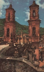 Vintage Postcard View of Catedral De Santa Prisca Taxco Guerrero Mexico