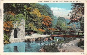 Rustic Bridge & Spring House, West Park - Joliet, Illinois IL  