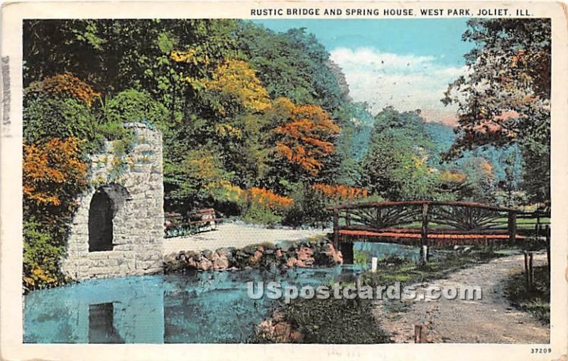 Rustic Bridge & Spring House, West Park - Joliet, Illinois IL