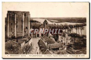 Old Postcard Beaugency Loiret Panoramic Le Donjon the Notre Dame Bridge over ...