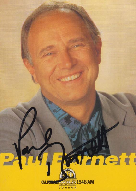 Paul Burnett Radion One DJ Capital Radio Vintage Hand Signed Cast Card Photo