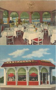 Postcard Florida St. Augustine Chimes Restaurant 1940s Teich linen 23-3189