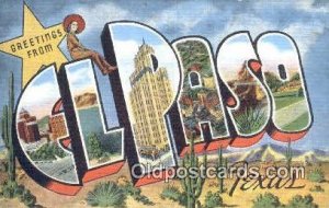 El Paso, Texas USA Large Letter Town Unused 