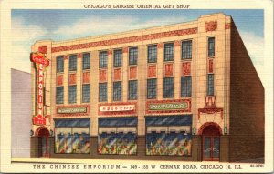 Linen Postcard The Chinese Emporium in Chicago, Illinois~2479