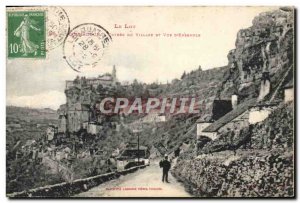 Old Postcard Entree Rocamadour village and view & # 39ensemble