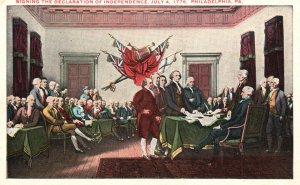 Vintage Postcard Signing The Declaration of Independence July 4 1776 Phil. Penn.